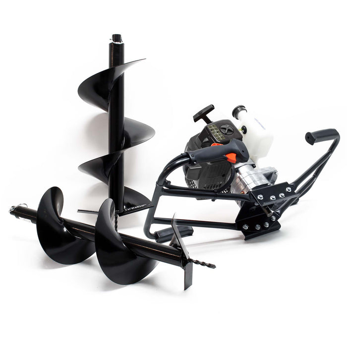 Mototrivella a benzina, motore a 2 tempi di 3 CV e punte elicoidali Ø250mm e 300mm, uso 2 persone