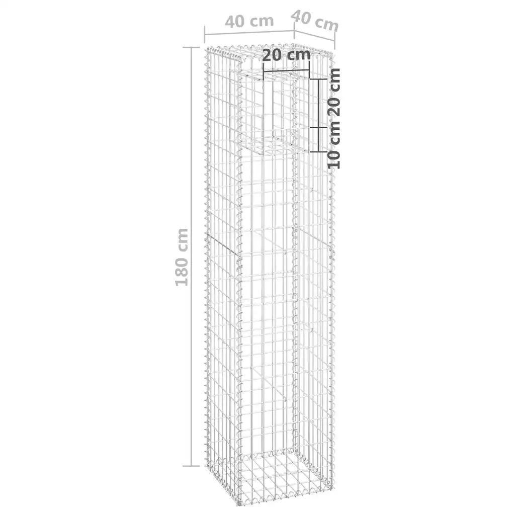 Cesti a Gabbione a Torre 2 pz 40x40x180 cm in Ferro cod mxl 69846