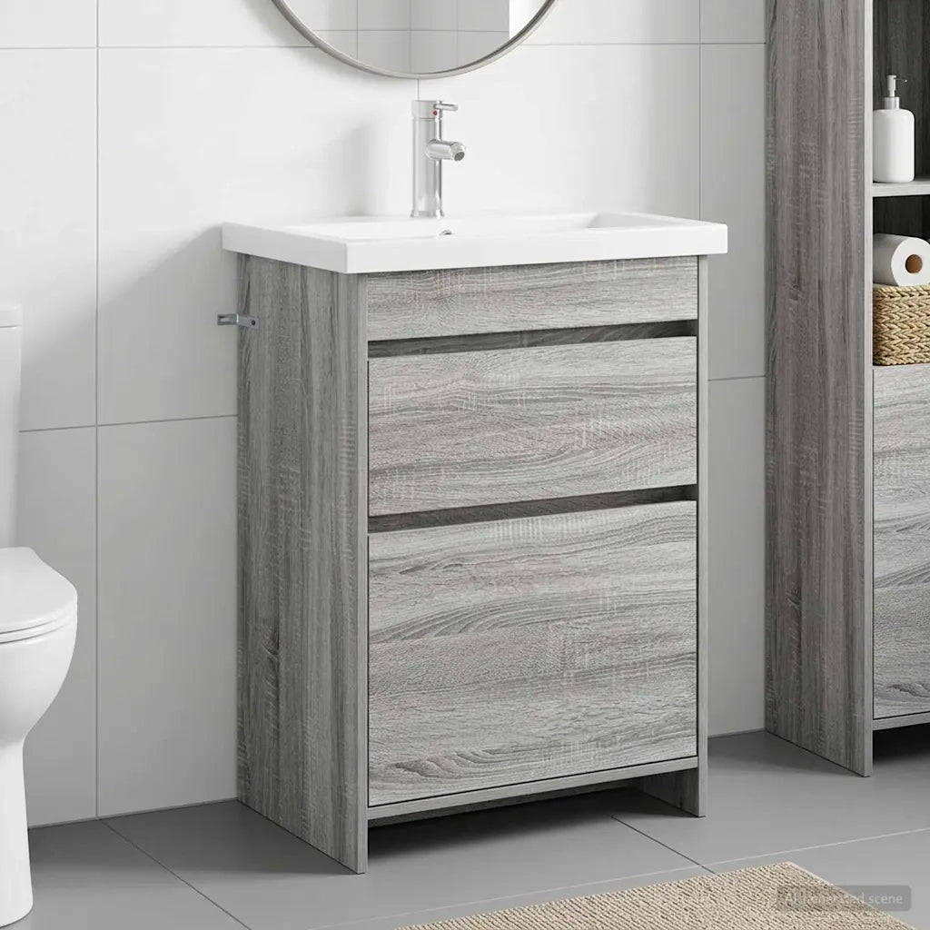 Set di mobili per il bagno Sonoma grigio 61 x 40 x 84,5 cm 3404263