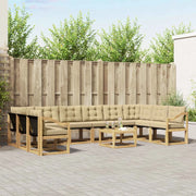 Set di divani da esterno con cuscino 11 pcs Bianco e Beige