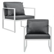 Set di 2 robuste sedie da giardino per esterni con comodi cuscini bianco 70 x 60 x 60 cm 03_0000172