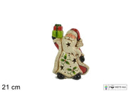 Decorazione Natalizia Babbo Natale con Regali e Luci 21 cm