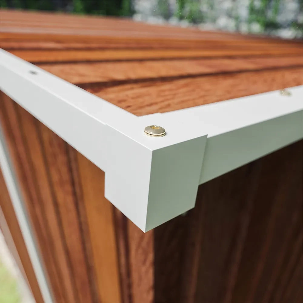 Casetta da giardino in acciaio zincato effetto legno 2,77x1,93xh1,96m - 91kg -5,35 metri quadri