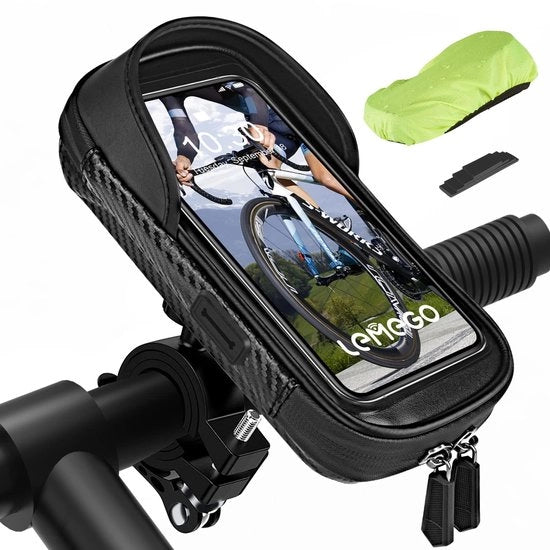 Sostegno per smartphone da bicicletta impermeabile sostegno per smartphone da motocicletta regolabile 360° con tasca per smartphone da 4,7 a 7 pollici con copertura per la pioggia borsa per bicicletta sostegno per manubrio borsa