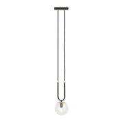 Lampada a sospensione GLAM in acciaio nero opaco e vetro