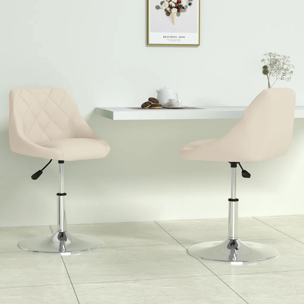 Sedie da Pranzo Girevoli 2 pz Crema in Velluto 335282