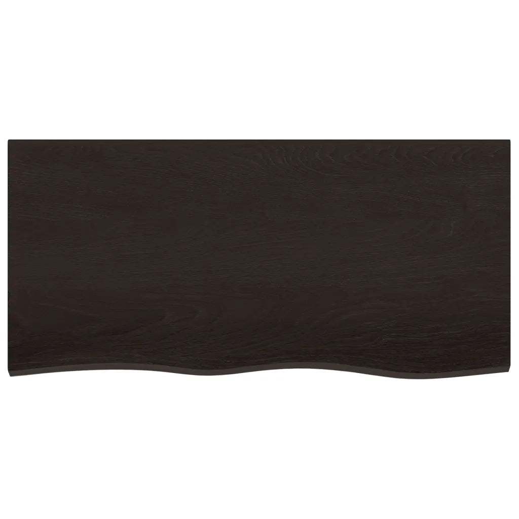 Piano Bagno Marrone Scuro 100x50x(2-4)cm Legno Trattato