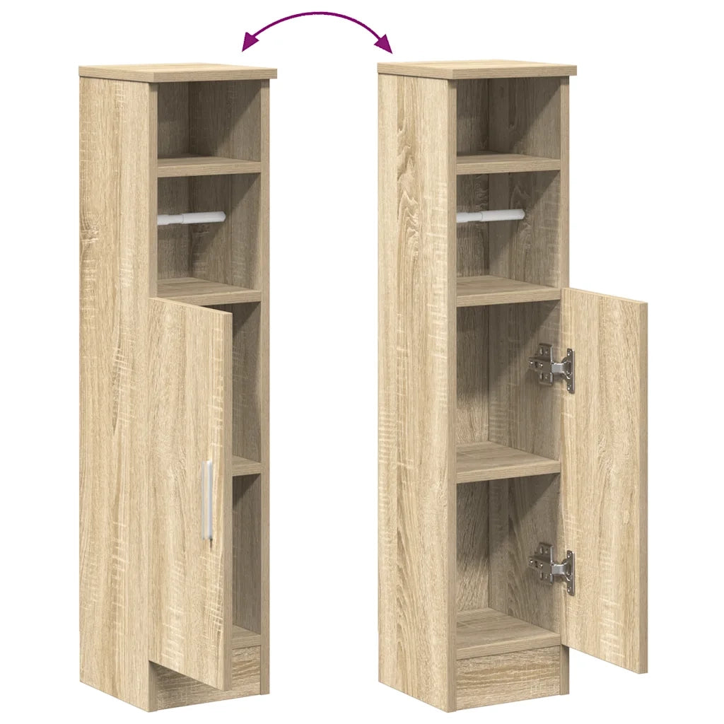 Mobile da Bagno | Armadio da bagno con Portarotolo Rovere Sonoma 20,5x22x90 cm