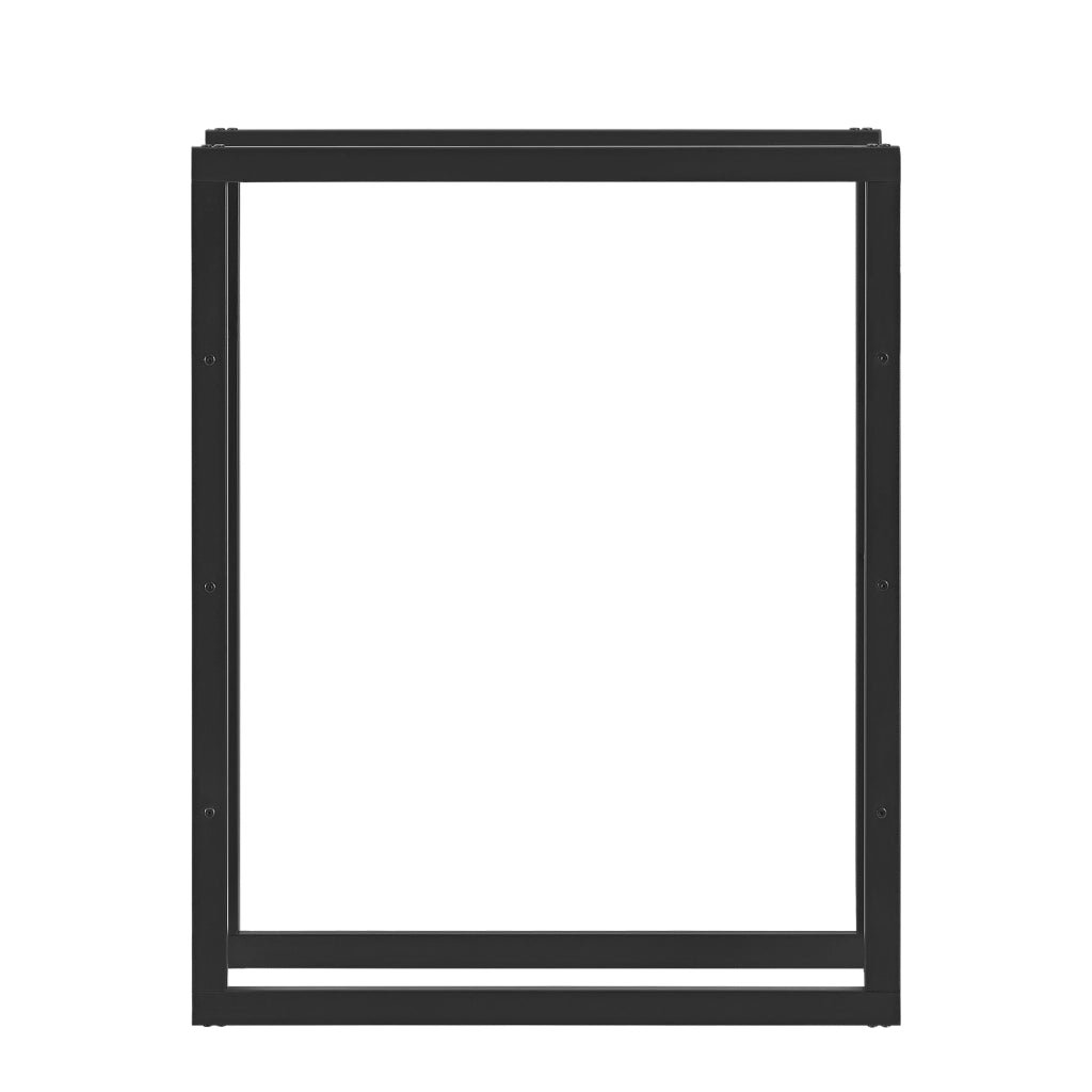 [en.casa] Legnaia 80 x 100 x 25 cm Portalegna, telaio per accatastare legna Acciaio nero