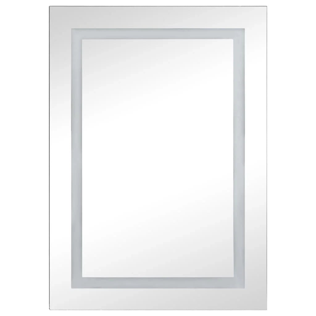 Mobiletto da bagno con specchio LED 50 x 13 x 70 cm MDF nero 02_0006564