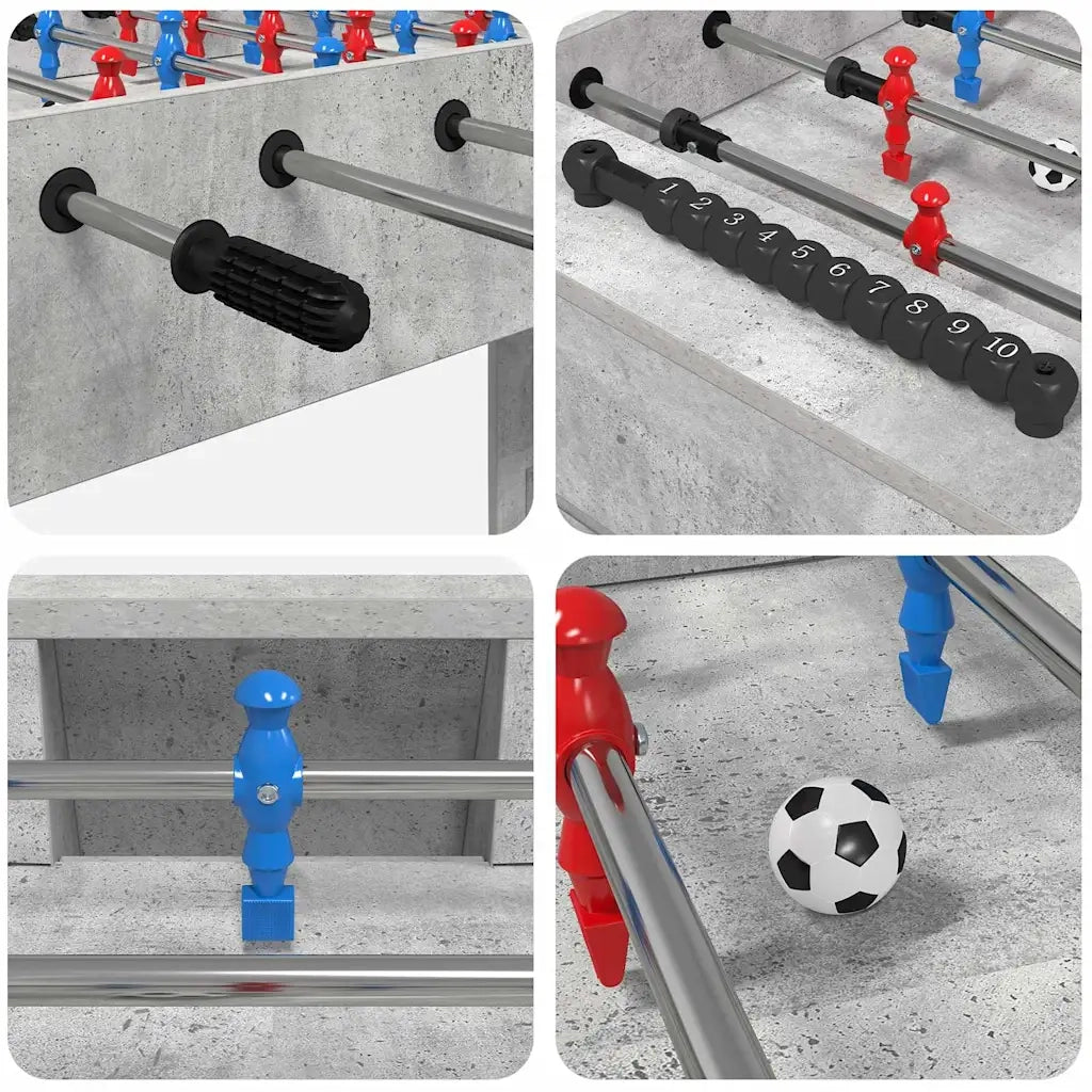 Tavolo da Foosball Grigio Cemento 125 x 60,5 x 80 cm 858887