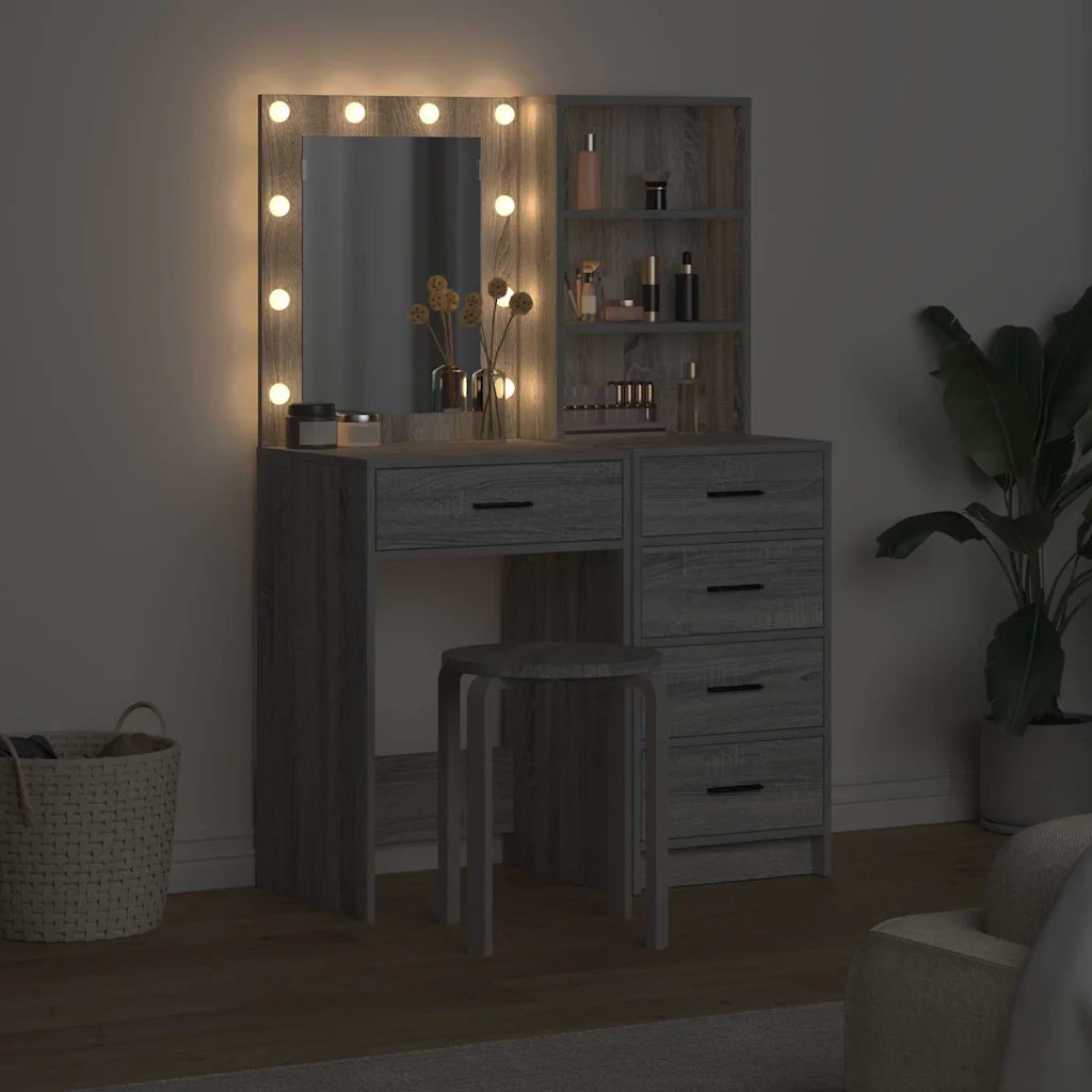 Tavolo da Trucco con cassetto 2 pcs Grigio 50 x 41 x 135 cm