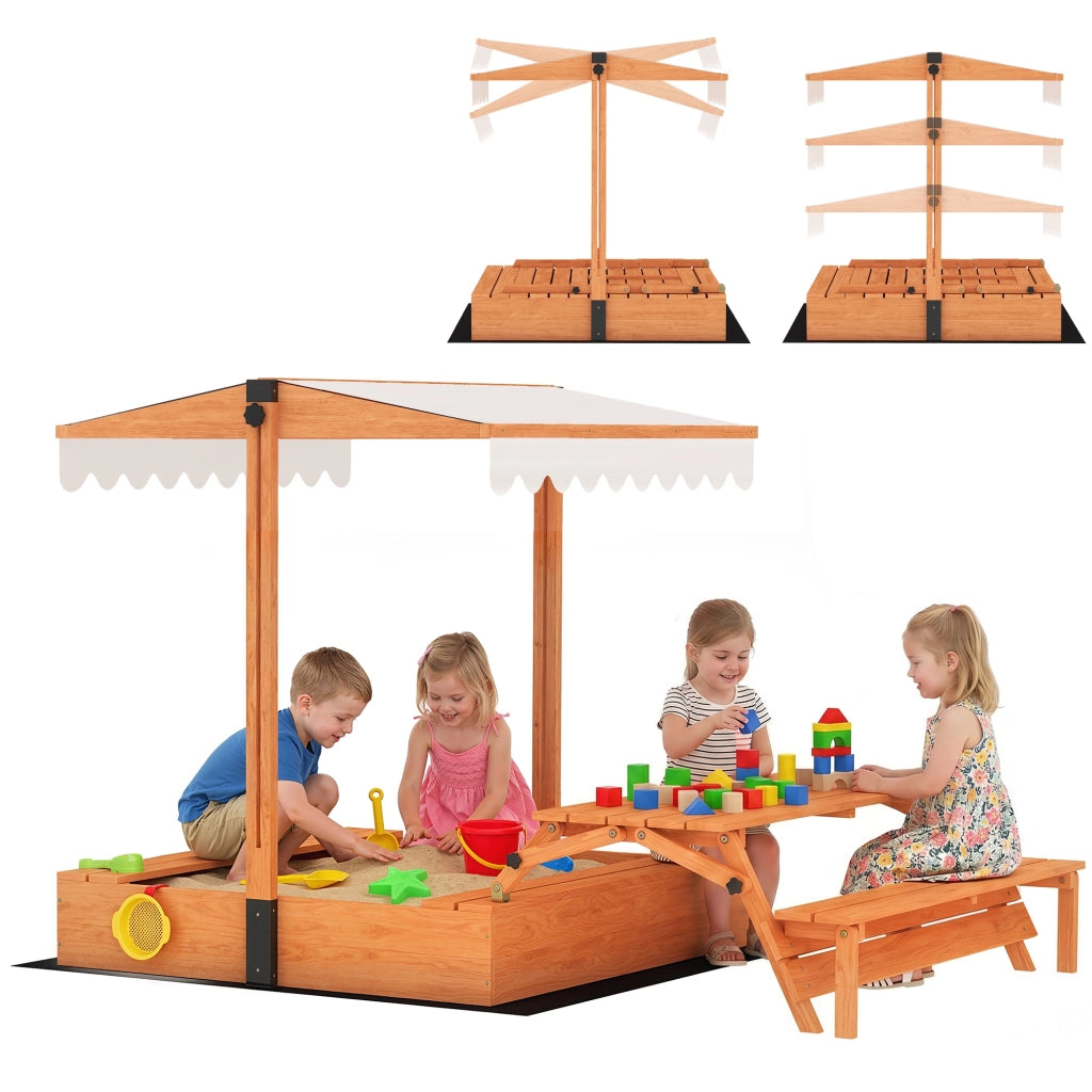 Set giardino bambini con tavolo da picnic e sedie ¨C zephmum ¨C legno marrone 184x110x120 cm