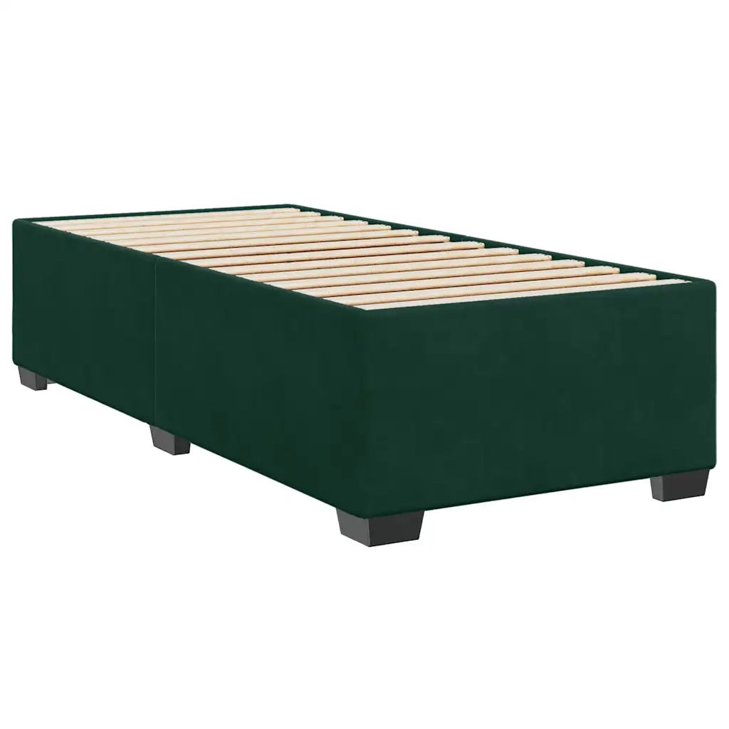 Giroletto a Molle con Materasso Verde Scuro 80x200 cm Velluto