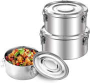 Tazza di conservazione in acciaio inossidabile a forma rotonda con coperchio - impermeabile - adatta ai bambini - contenitori per conservare snack, frutta, muesli e zuppe