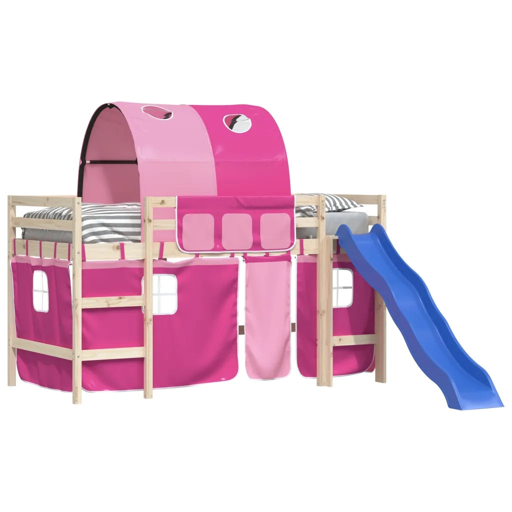 Tende per Letto a Soppalco con Tunnel Rosa in Poliestere 835918
