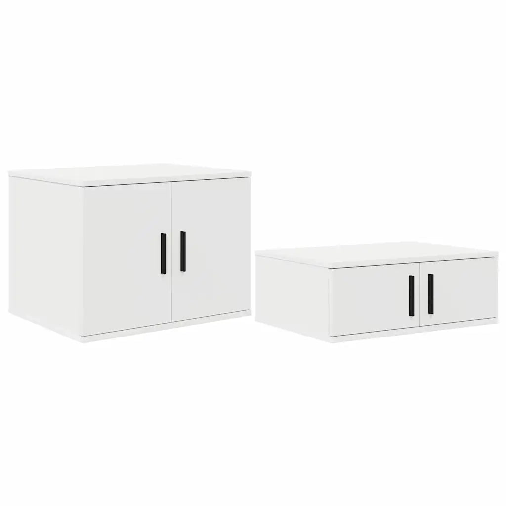 Mobile contenitore moderno con 2 ripiani 118 x 41 x 40 cm legno composito bianco 02_0052110