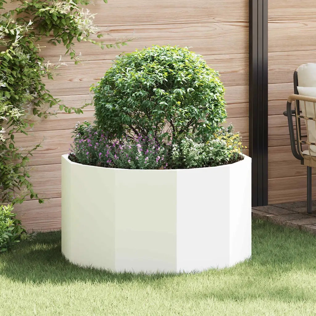 Fioriera Bianco 90 x 90 x 50 cm Acciaio