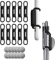 10-pack di penne adesive, astuccio per penne in silicone regolabile per scrivania, frigorifero, lavagne, penne adesive, accessori per scrivania, organizzatore per pennarelli (nero)