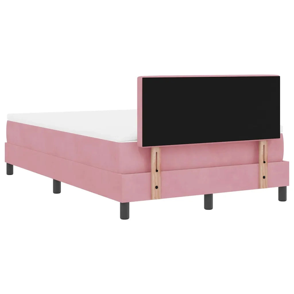 Letto a Sorgente LED con materasso Rosa 120 x 190 cm Velluto 3342577