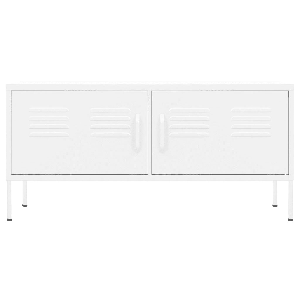 Mobile TV-Credenza TV-Console TV Bianco 105x35x50 cm in Acciaio