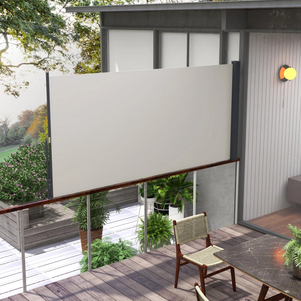 Tenda laterale estensibile 300 x 140 cm in poliestere; grigio chiaro