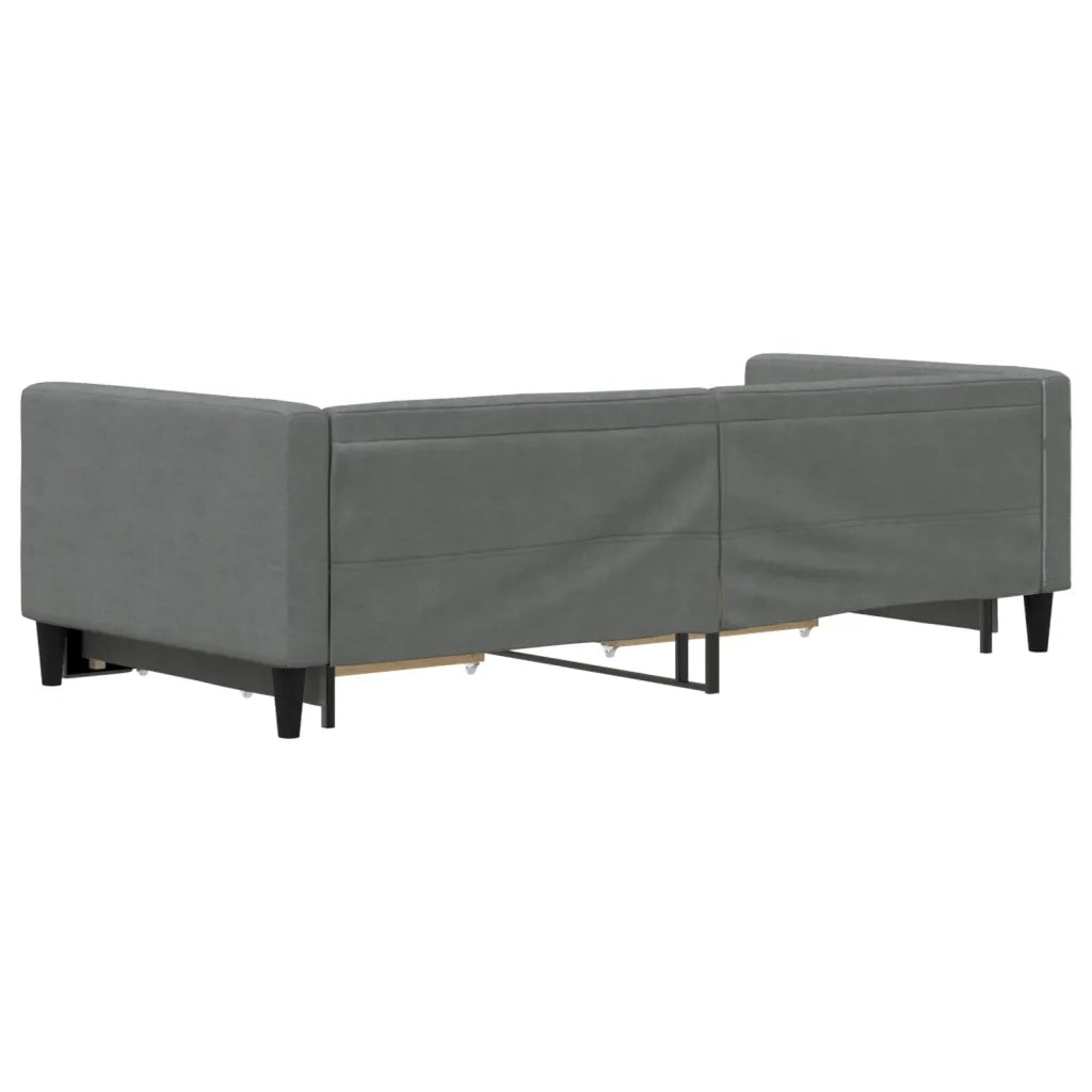 Divano Letto Estraibile Cassetti-Sofa Letto-Daybed Grigio Scuro 90x190cm Tessuto 944972