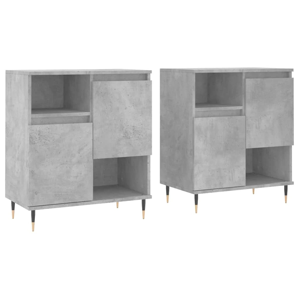 Buffet credenza cassettiera armadio mobile contenitore organizer per cucina soggiorno salotti set da 2 legno ingegnerizzato grigio 02_0036877