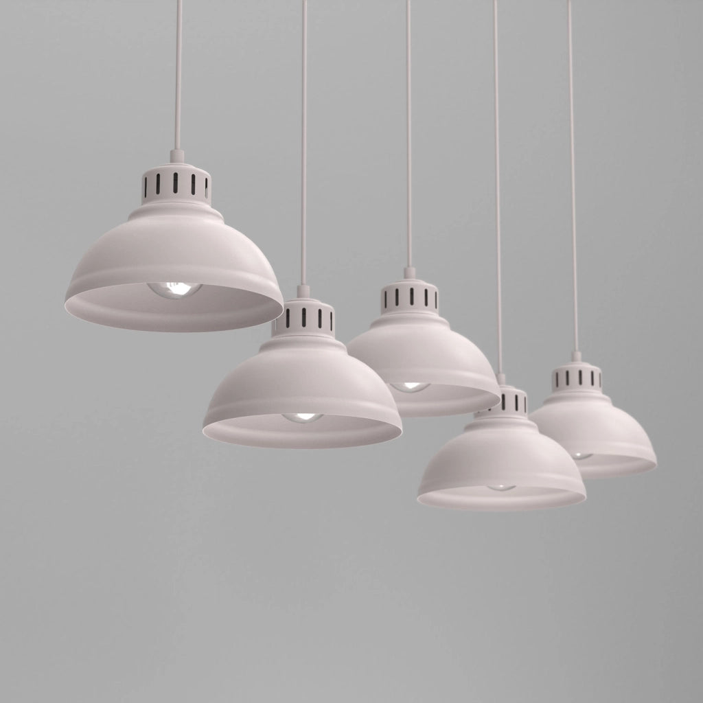 Lampada sospesa lineare 5xE27 beige metallo Sven Luminex