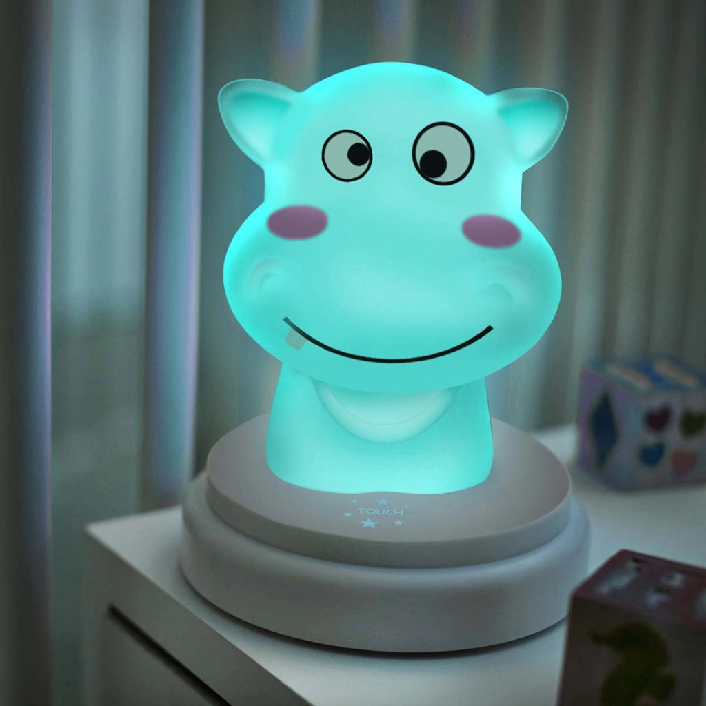 Ippopotamo LED Luce notturna SILLY HIPPO Design divertente Verde acqua Alecto