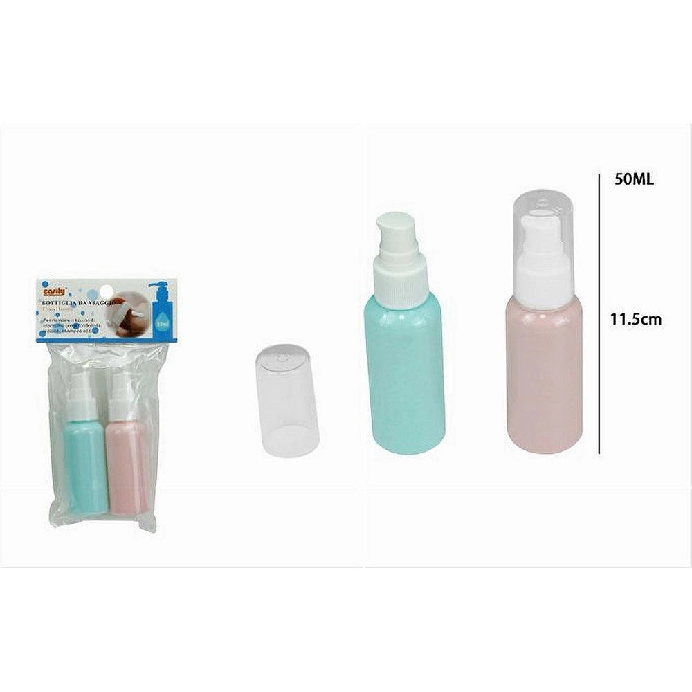 Trade Shop - Set 4pz Bottiglia Viaggio Vuota 50ml Dispenser A Pompa Per Crema Cosmetici 79380 -