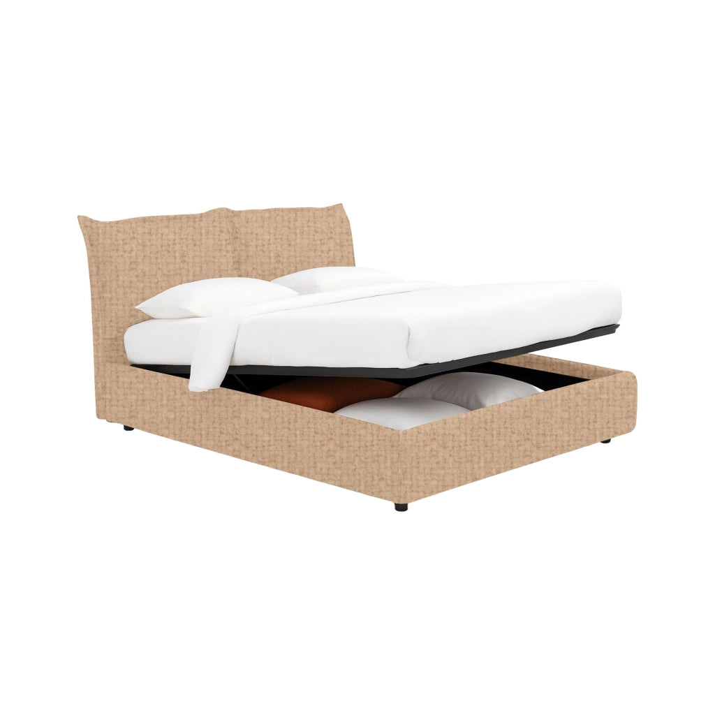 Newquay, Letto Singolo Sfoderabile Made in Italy, Beige