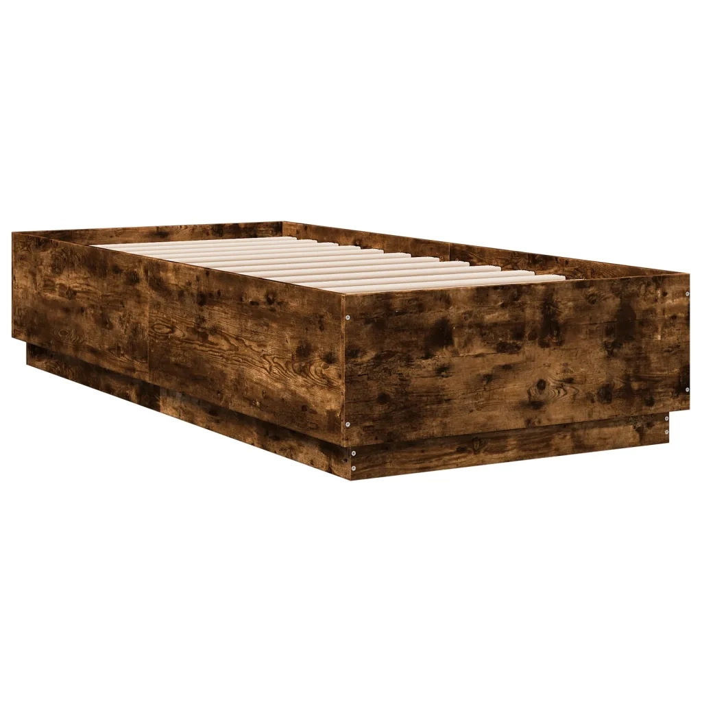 Giroletto-Struttura Letto Rovere Fumo 90x200 cm in Legno Multistrato 849609