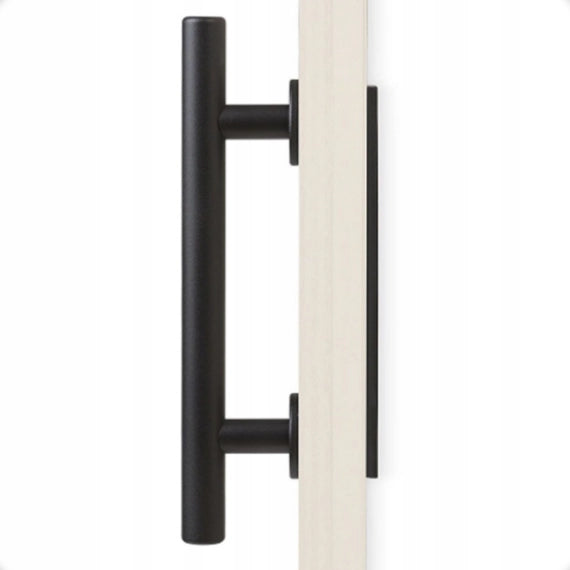 Maniglia per porta scorrevole in stile Loft Retro, con finitura Premium nero opaco.