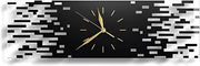 Orologio da parete moderno senza rumore, nero, rettangolare per soggiorno, silenzioso (<20dB)
