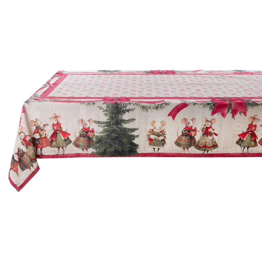 Tovaglia Natalizia Favola di Natale Shabby Country Chic Blanc Mariclo 150x280