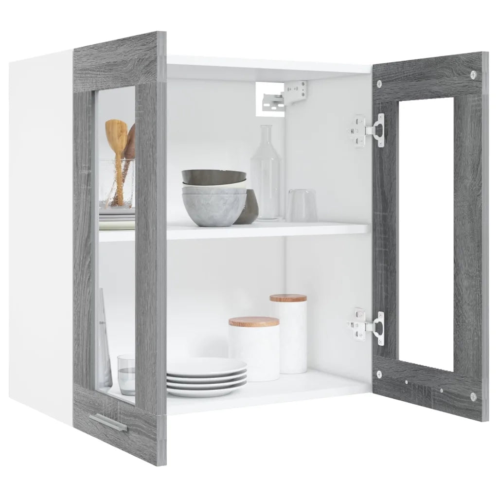 Pensile in Vetro “Lyon” Grigio Sonoma 60x31x60 cm 815121