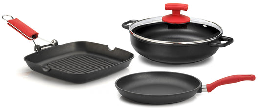 Batteria di Pentole 4 Pezzi in Alluminio Pressofuso Antiaderente Olympia Love