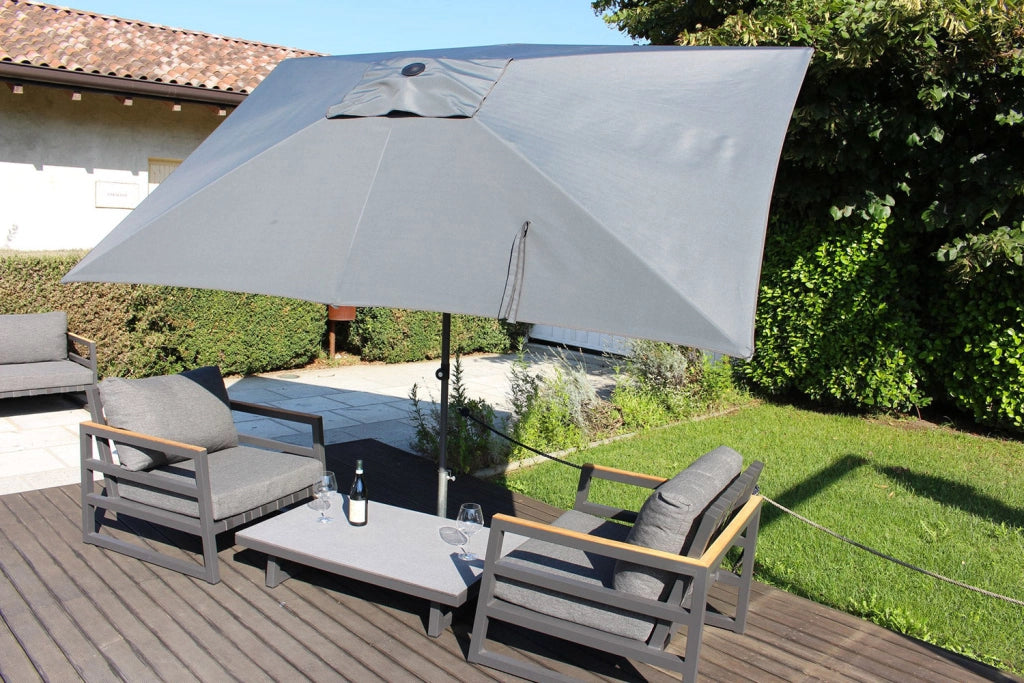 Ombrellone da Giardino 3x2 m Palo Ø35 mm in Alluminio Maffei Kronos Grigio