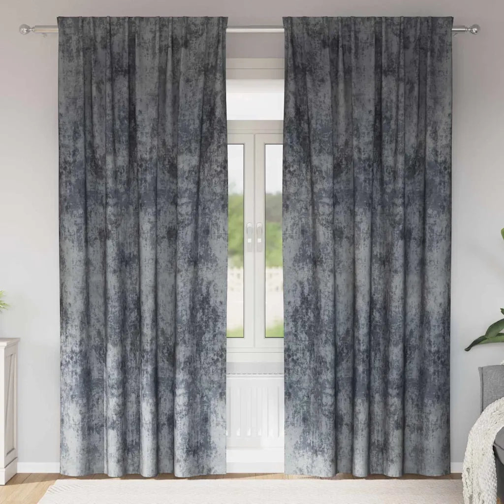 Tende in Velluto 2 pz Grigio Argento 225 x 140 cm Velluto
