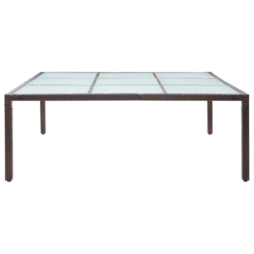 Tavolo da Giardino Marrone 200x200x74 cm in Polyrattan 46131