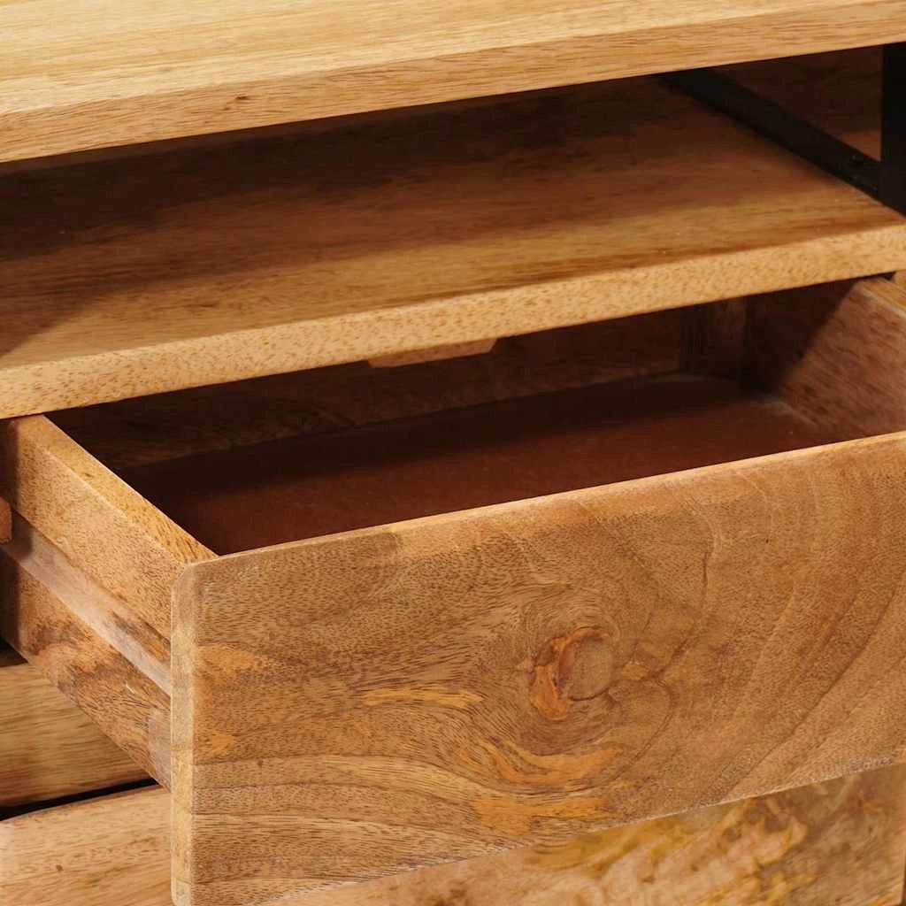 Mobiletto portaoggetti con cassetti moderni 110 x 30 x 40 cm in legno massello di mango marrone 02_0058087