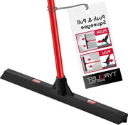Aspiratore di Pavimento per Camere con Manubrio Robusto - Capo in Gomma - 140 cm Acciaio di Alluminio - Per Parquet Marmo Pietra - Garage - Interno e Esterno
