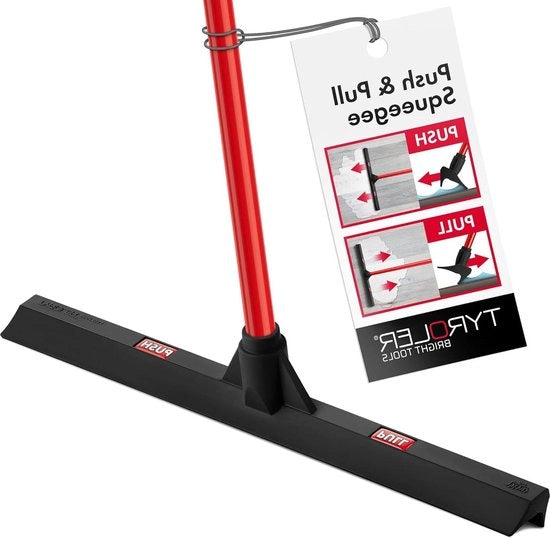 Aspiratore di Pavimento per Camere con Manubrio Robusto - Capo in Gomma - 140 cm Acciaio di Alluminio - Per Parquet Marmo Pietra - Garage - Interno e Esterno