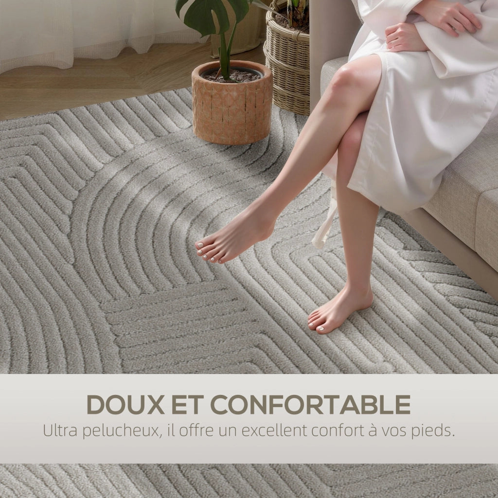 Tappeto da salotto geometrico ¨C zephmum ¨C 230x160 cm gris antiscivolo