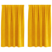 Tende Oscuranti | Tende Blackout 2 pz Giallo senape 140 x 140 cm Velluto