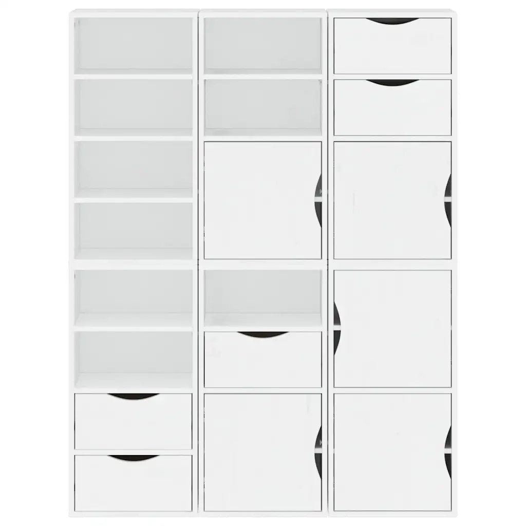 Armadietti Laterali 6 pz ODDA Bianco 40x24x79 cm Legno di Pino 3365355