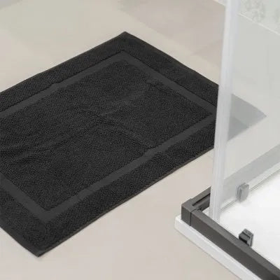 Tappeto scendi doccia 100% cotone colore Nero 45x65 cm