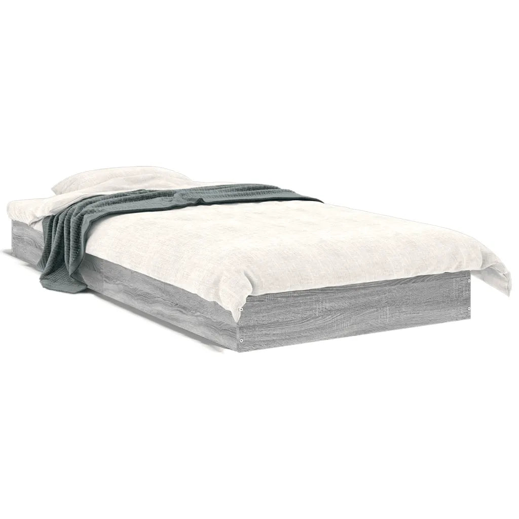 Letto singolo | Letto per adulti | Giroletto Grigio Sonoma 75x190 cm in Legno Multistrato
