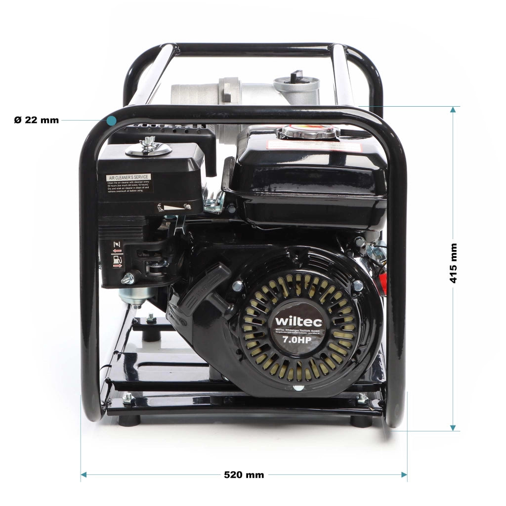 Pompa per acque nere a benzina 4kW 48.000 l/h Pompa da giardino con attacco da 80 mm (3")